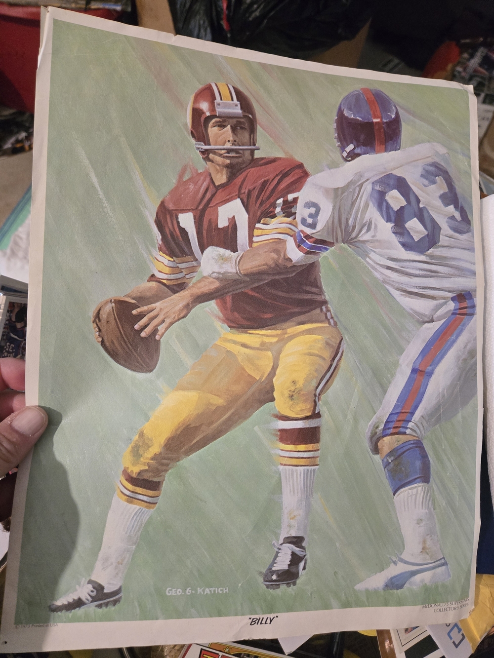 Art Print Of Billy Kilmer Of The Washington Redskins 11x14